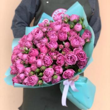 Букет из кустовых розовых роз №  35343