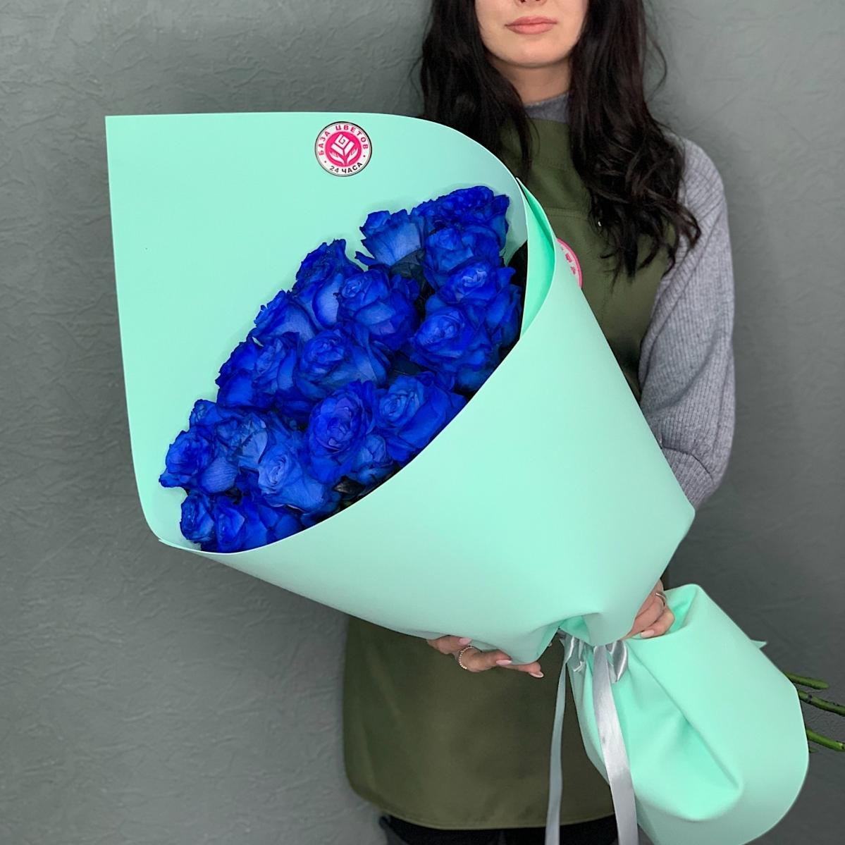 Синяя роза 70 см