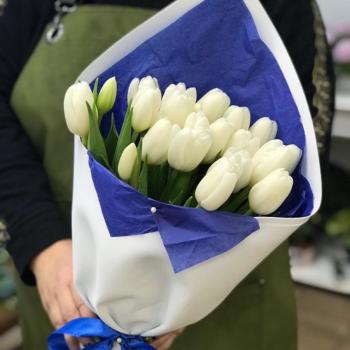 Белые тюльпаны 23 шт. код - 66429