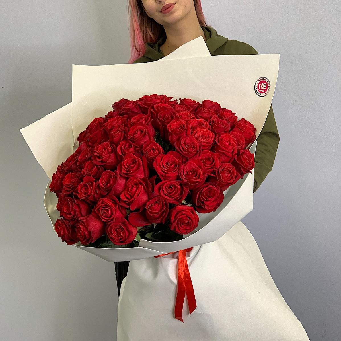 Букет из красных роз 50 см