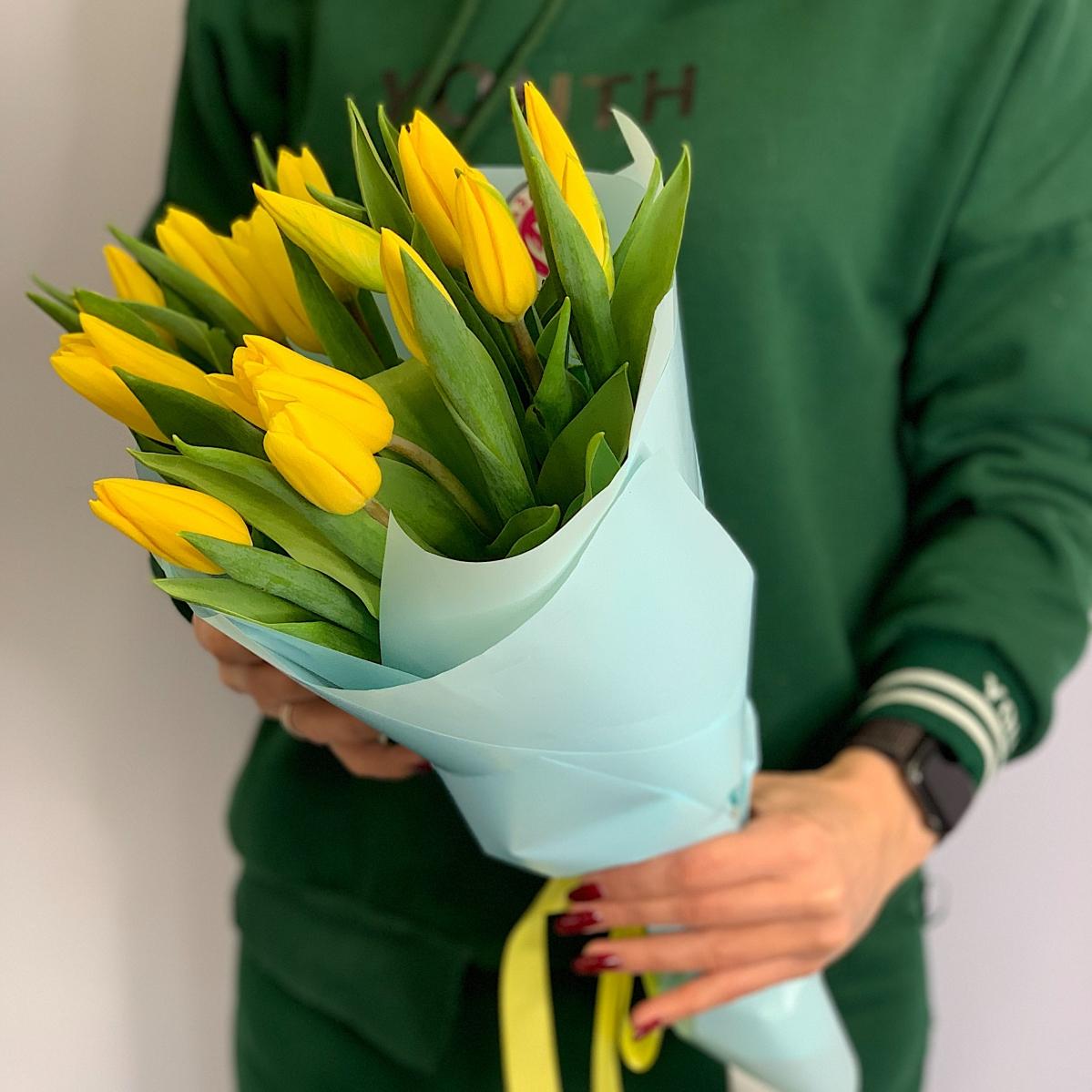 Тюльпаны жёлтые 15 шт (артикул букета  27885)